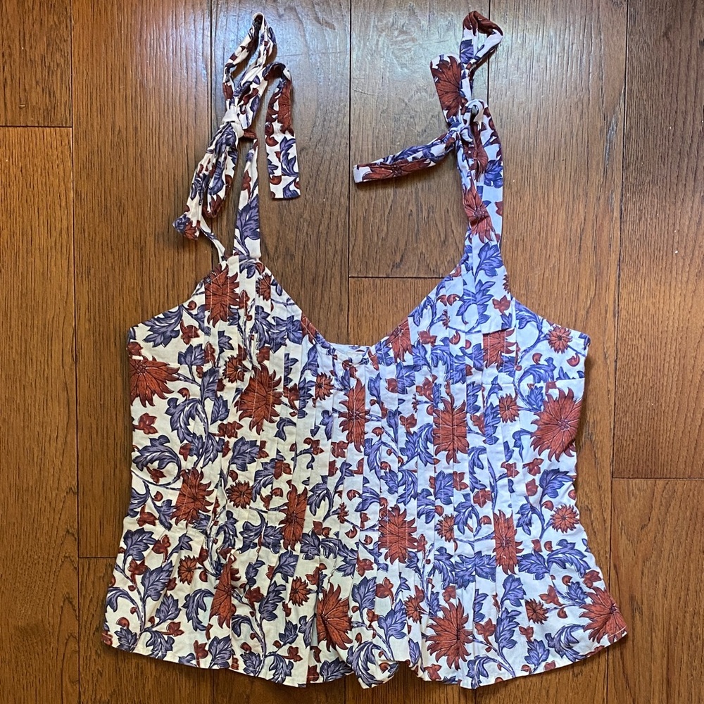Floral Print Camisole with Tie Straps
